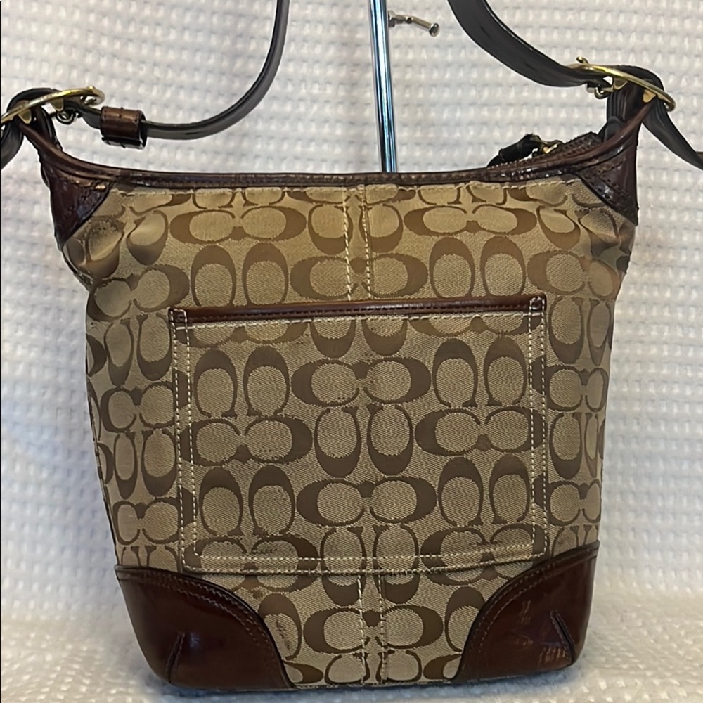 Coach Tan and Brown Signature Cross Body Bag - Picture 5 of 15